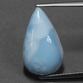 Larimar azul natural 6,15ct, formato de pêra, opaco