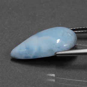 Larimar azul natural 6,15ct, formato de pêra, opaco