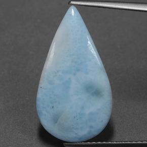Larimar azul natural 7,49ct, formato de pêra, opaco