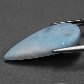 Larimar azul natural 7,49ct, formato de pêra, opaco