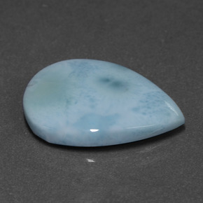 Larimar azul natural 6,90ct, formato de pêra, opaco