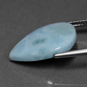 Larimar azul natural 6,90ct, formato de pêra, opaco