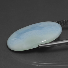 Larimar azul natural 28,88ct, corte oval, opaco