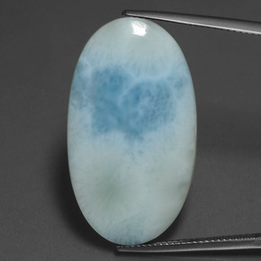 Larimar azul natural 21,31ct, corte oval, opaco