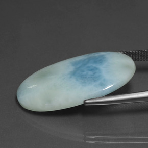 Larimar azul natural 21,31ct, corte oval, opaco