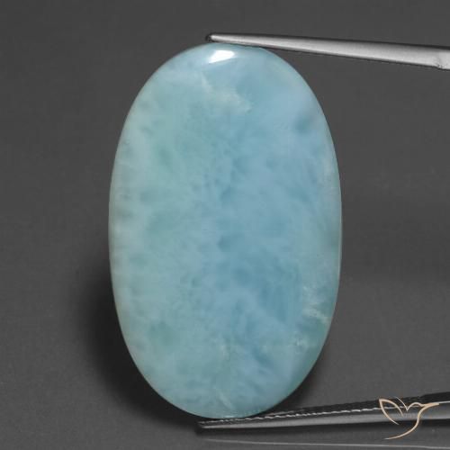 Larimar Azul claro Natural 17.78ct, Corte Oval, Opaco