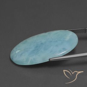 Larimar Azul claro Natural 17.78ct, Corte Oval, Opaco