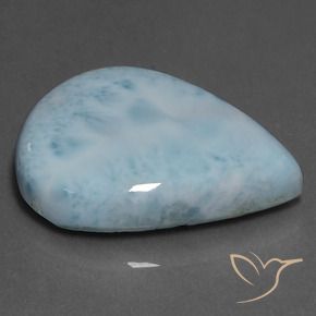 Larimar turquesa natural 27,41ct, formato de pêra, opaco