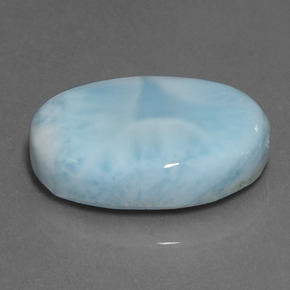 Larimar azul natural 17,21ct, corte oval, opaco