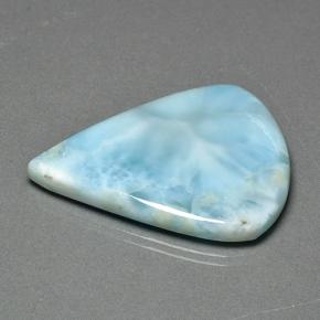 Larimar azul esverdeado claro natural 46,95ct, formato de pêra, opaco