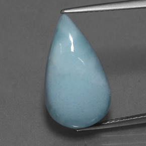 Larimar azul natural 10,31ct, formato de pêra, opaco