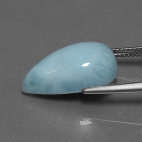 Larimar azul natural 10,31ct, formato de pêra, opaco