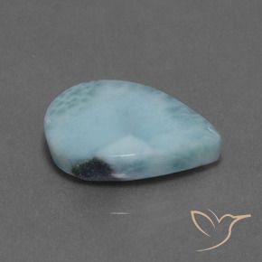 Larimar Azul claro Natural 7.69ct, Formato de pêra, Opaco