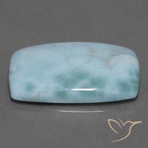Larimar Azul Esverdeado Claro Natural 15.43ct, baguete, Opaco