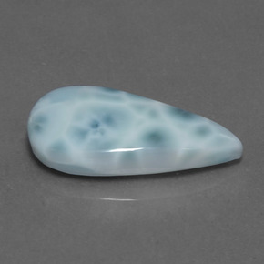 Larimar azul natural 9,56ct, formato de pêra, opaco
