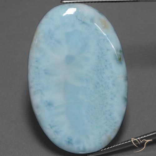 53.89ct Natural Azul claro verde Larimar, oval, Opaco