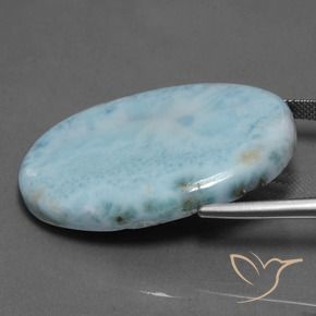 Larimar Azul claro verde Natural 53.89ct, oval, Opaco