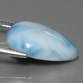 Larimar azul natural 14,08ct, formato de pêra, opaco
