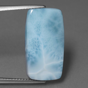 Larimar azul natural 11,30ct, almofada cortada, opaco