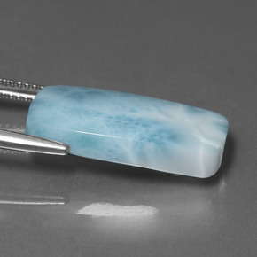Larimar azul natural 11,30ct, almofada cortada, opaco