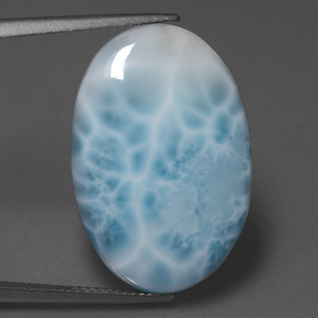 Larimar Azul Natural 22.03ct, Corte Oval, Opaco