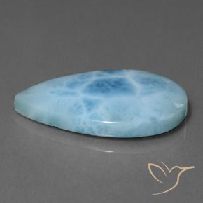 Larimar Aqua Blue Natural 18.24ct, Formato de pêra, Opaco