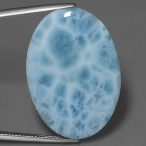 Larimar azul natural 27,35ct, corte oval, opaco