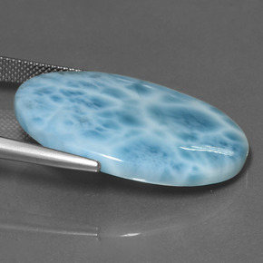 Larimar azul natural 27,35ct, corte oval, opaco
