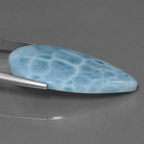 Larimar Azul Natural 28.91ct, Formato de pêra, Opaco