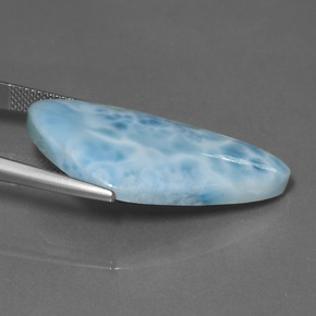 Larimar azul natural 25,33ct, forma extravagante, opaco