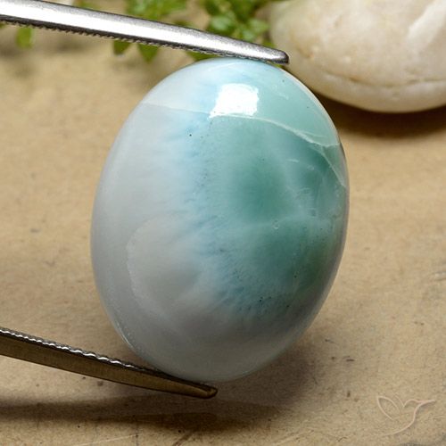 18.93ct Natural Azul claro verde Larimar, oval, Opaco