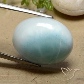 Larimar Azul claro verde Natural 18.93ct, oval, Opaco