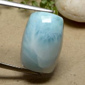 Larimar Azul esverdeado Natural 10.59ct, Almofada cortada, Opaco