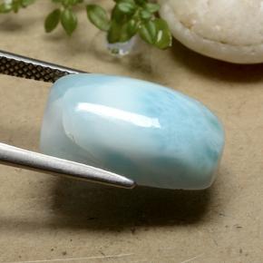 Larimar Azul esverdeado Natural 10.59ct, Almofada cortada, Opaco