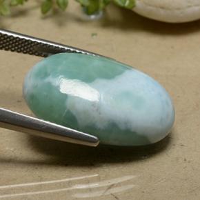 Larimar verde natural 16,78ct, corte oval, opaco