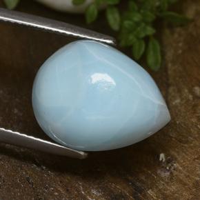 Larimar azul natural 12,95ct, formato de pêra, opaco