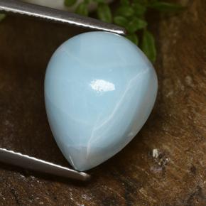 Larimar azul natural 12,95ct, formato de pêra, opaco