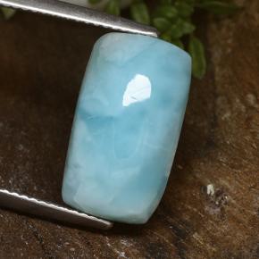 Larimar azul natural 8,00ct, almofada cortada, opaco