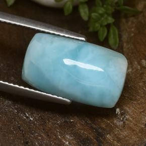 Larimar azul natural 8,00ct, almofada cortada, opaco