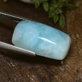 Larimar azul natural 8,00ct, almofada cortada, opaco