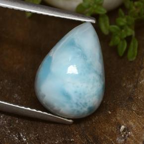Larimar Azul esverdeado Natural 6.89ct, Formato de pêra, Opaco