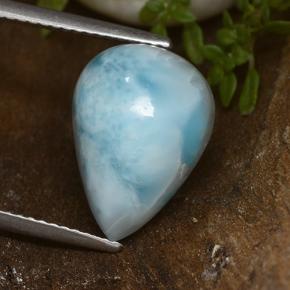 Larimar Azul esverdeado Natural 6.89ct, Formato de pêra, Opaco