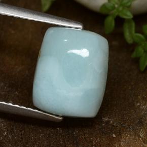 Larimar azul natural 4,46ct, almofada cortada, opaco