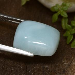 Larimar azul natural 4,46ct, almofada cortada, opaco