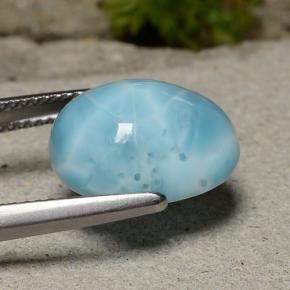Larimar azul natural 8,81ct, corte oval, opaco