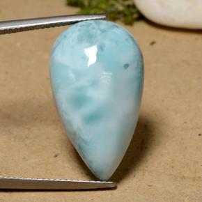 Larimar azul natural 22,75ct, formato de pêra, opaco