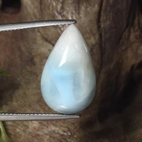 Larimar azul natural 13,07ct, formato de pêra, opaco