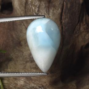 Larimar azul natural 13,07ct, formato de pêra, opaco