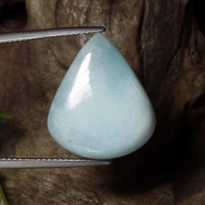 Larimar azul natural 19,34ct, formato de pêra, opaco