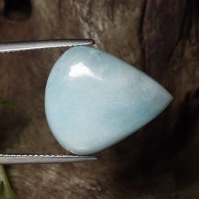 Larimar azul natural 19,34ct, formato de pêra, opaco
